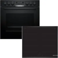 BOSCH Flex-Induktions-Herd-Set HND679LS67, mit Backwagen, Pyrolyse-Selbstreinigung, Backwagen mit ausziehbarer Tür für bequemes Kochen & Backen