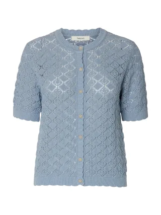 selected women - SLWSOFIA 2/4 KNIT CARDIGAN Blau - Gr. - S