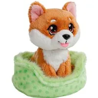 Nici Kuscheltier Little Paws, Hund Shiba Inu, 12 cm, im Körbchen grün