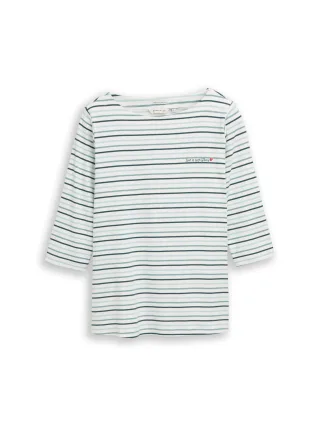 Tom Tailor - Plus Size - Langarmshirt mit Streifenmuster blue haze multicolor stripe - Gr. - 44