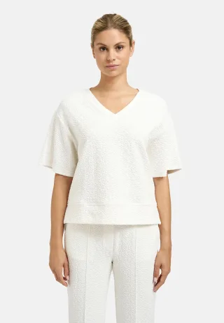 Smith&Soul - Oversize Jacquard T-Shirt offwhite - Gr. - S