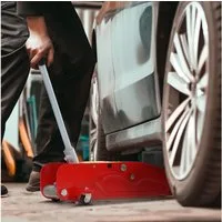 HOMCOM Wagenheber rollbar, max. Hubhöhe: 30 cm, Rangierwagenheber, 1-tlg., Wagenheber für Auto, mit Überlastschutz