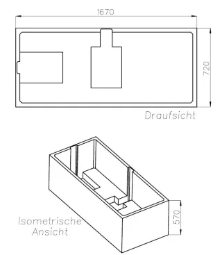 Neuesbad Wannenträger für Villeroy & Boch Architectura 170x75 SW 16061