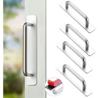 TUWENA Möbelgriff 4 Stück Selbstklebende Möbelgriffe, Aluminium Schrankgriffe Türgriffe, Schubladengriffe für Kleiderschrank, Küche, Schiebetür, Balkontür
