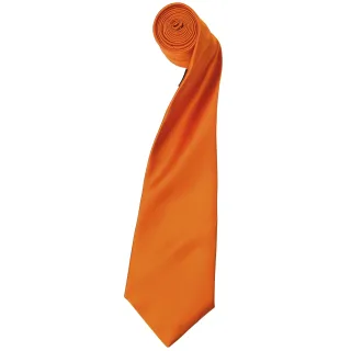 Premier Mens Plain Satin Krawatte (schmale Klinge) (2er-Pack) (Orange)
