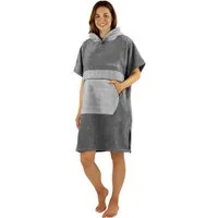 normani Badeponcho Damen Badeponcho, Midilänge, Baumwolle, Kapuze, Schlupf, Badehandtuch aus 100 % saugstarker Baumwolle