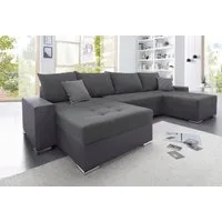 COLLECTION AB Wohnlandschaft Josy XL U-Form, Breite: 313 cm, Liegefl. 137x266 cm, Bettfunktion, Bettkasten & 2 Zierkissen, Federkern