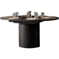 Compleo Esstisch 120-160 cm MODERNO, Säulengestell mit Rillenstruktur, ausziehbarer Tisch, Gestell in Lamellenoptik, MADE IN EU