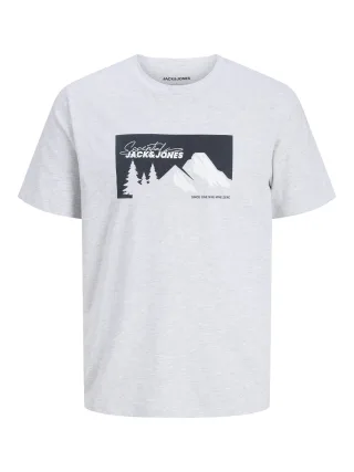JACK&JONES - JJSUN TEE SS CREW NECK JNR white melange - Gr. - 176