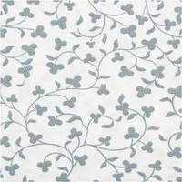 SCHÖNER LEBEN. Stoff Baumwollstoff Popeline Blumenranken wollweiß blau – 1,45m Breite, allergikergeeignet