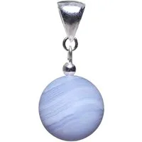 Schmuck Krone Kettenanhänger Anhänger aus Chalzedon & 925 Silber, Silber 925