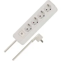 Brennenstuhl Steckdosenleiste 4-fach mit Schalter, Flachstecker und 1,4m Kabel Steckdosenleiste 4-fach (Kabellänge 1.4 m)