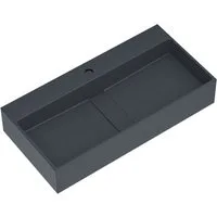 Mai & Mai Waschbecken Aufsatzwaschtisch Mineralguss 1/2 Armaturloch DIN col-6028, In einem Stück gegossen für maximale Stabilität und Langlebigkeit.