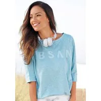 Elbsand 3/4-Arm-Shirt Iduna mit Logodruck, Baumwoll-Mix, lockere Passform
