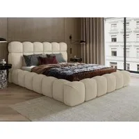 wonello Polsterbett Mira XL (das Original), Bett mit Bettkasten und Lattenrost – eleganter Boucle-Stoff