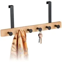 relaxdays Türgarderobe mit 6 Hake, Türen, schwarz