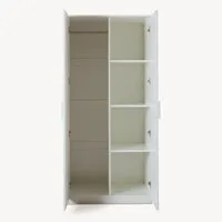 en.casa Kleiderschrank »Eiselfing« 2 Türen, 1 Stange, 4 Fächer 176x80x52 cm Weiß