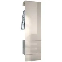 Vladon Garderoben-Set Carlton Set 5, (Wandgarderobe bestehend aus, mit integrierter Tür und 1 Kleiderstange), Anthrazit matt/Sandgrau Hochglanz (52 x 193 x 35 cm)