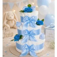 dubistda-WINDELTORTEN- Neugeborenen-Geschenkset XXL Windeltorte Rosenblüte