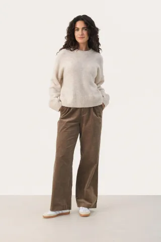 Strickpullover Gerade Passform beige