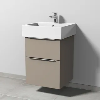 Sanipa 3way Waschtischunterbau zu Duravit Vero Air Waschtisch mit 2 Auszügen, Sandgrau-Matt UF43167