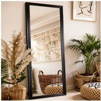 BBWL Ganzkörperspiegel Quadratischer Holzrahmen Ganzkörperspiegel 160x50 cm, Hochwertiges Spiegelglas HD Reflektion Stabile Verpackung Vielseitig