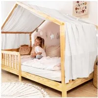 lilimaus Betthimmel Himmel für Hausbett aus Musselin - Länge 320, 360 oder 420 cm (1-tlg), macht das Hausbett zur Kuschelhöhle - weicher, luftiger Musselin