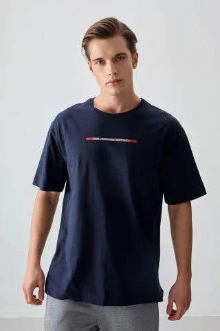 Übergroßes Baumwoll-Crewneck-T-Shirt