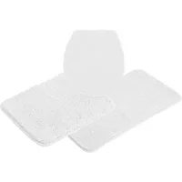 OTTO home Badematte Inga, Badezimmer Teppich, Badvorleger, Höhe 20 mm, rutschhemmend beschichtet, schnell trocknend, strapazierfähig, fußbodenheizungsgeeignet, Polyester, rechteckig, 3tlg Set Hänge WC, Badteppich, unifarben, weich, als halbrund und r