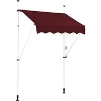 COSTWAY Klemmmarkise 150cm breit, höhenverstellbar 200-300cm, Rot