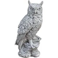 Stone and Style Gartenfigur Frostfeste Steinfigur natürliche Eule auf Stein groß