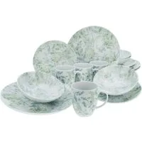 CreaTable Kombiservice Home Tropical (16-tlg), 4 Personen, Porzellan