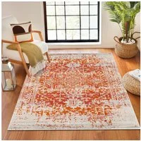 Livabliss Teppich SYRACUSA, rechteckig, Höhe: 11 mm, Kurzflor Orientteppich, Wohnzimmer, Schlafzimmer, Orange