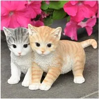 dazikemo Gartenfigur Gartenfigur Deko Figur Katzenpaar junge Katzen