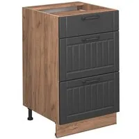 Vicco Unterschrank Fame-Line, Dunkelgrau/Goldkraft Eiche, 50 cm ohne Arbeitsplatte (1-St)