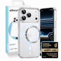 alkaya. Handyhülle Premium Hülle Magsafe Für Apple iPhone Case Magnet Cover Bumper Schutz Für iPhone 17 Pro, Für iPhone 18 Pro, Für Apple iPhone 17 Pro, Für Apple iPhone 18 Pro 6,3 Zoll, 15,9 cm, Silikon, MagSafe, extra starker Magnet, durchsichtig, 