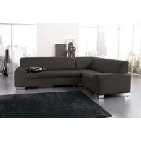DOMO collection Ecksofa Alisson, zeitlose Optik, flache Armlehnen, L-Form, fester Sitzkomfort, wahlweise mit Bettfunktion