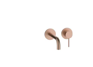 Herzbach MODUL7 Waschtisch-Wandbatterie Farbset 210mm Copper Steel, 70.702102.1.39 70.702102.1.39