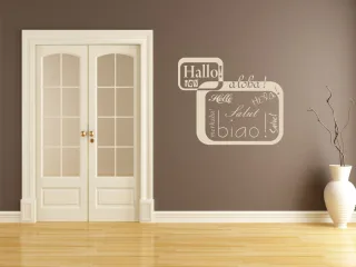 Wandtattoo "Hallo Hola Salve Hello hey Biao"