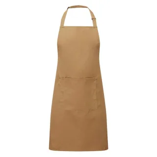 Premier - "Colours Collection" Latzschürze für Herren/Damen Unisex, Tasche (Camel)