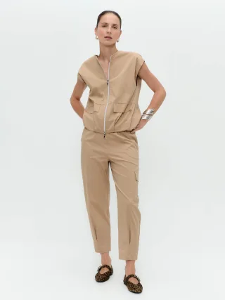 Jane Lushka - Costante cotton sleeveless jacket beige - Gr. - S