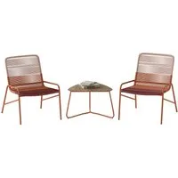 COSTWAY Balkonset, (3-tlg), Rattan Gartenmöbel Set für 2 Personen, mit Tisch