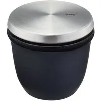 GEFU Salzbehälter X-PLOSION®, inklusive Holzlöffel, Akazienholz, Edelstahl, Steinzeug, (1-tlg), Fassungsvermögen 150 ml, Höhe 8 cm, Ø 8,5 cm