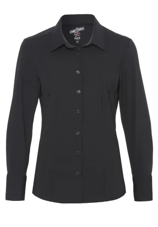pure - PURE- Functional Bluse slim fit Langarm schwarz - Gr. - M