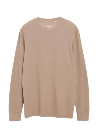s.Oliver Red Label - Waffel-Langarmshirt braun - Gr. - S