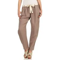 Mississhop Leinenhose Leinenhose 100 % Leinen Freizeithose mit Stoffgürtel M.317