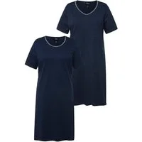Ulla Popken Bigshirt Bigshirts 2er-Pack Rundhals/V-Ausschnitt Halbarm