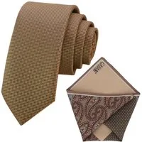 GASSANI Krawatte Herren-Krawatte Rips Fine Karo, z. Anzug Schmal Slim, Uni Seide Touch (Set, 2-St., Gepunktet, 2, Getupft, Paisley, Bunt, Geblümt, Schlips, Einstecktuch, Kariert) Blumen Blüten Punkte Dots Pünktchen Tupfen Tropfen Rauten, Seide Touch