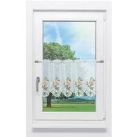 Plauener Spitze® Scheibengardine Rosenglück (1 St), transparent, HxB 40x48.9cm