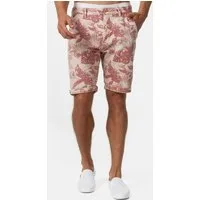 Indicode Chinoshorts Herren Curtain Chino Shorts Herrenshorts Chino Shorts mit sommerlichem Blumenprint und einem Gürtel